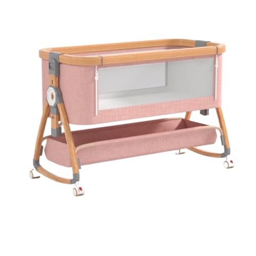 Demanca ベビーベッド baby bed ベビーベッド 添い寝 ゆりかご 新生児ベッド 折りたたみベビーベッド 高さ6段調節可能 なポータブル移動式ベビーベッド ベビーマットレス、おむつ交換台、収納バスケット、蚊帳、涼しいシーツ、枕、ベッドガード、布