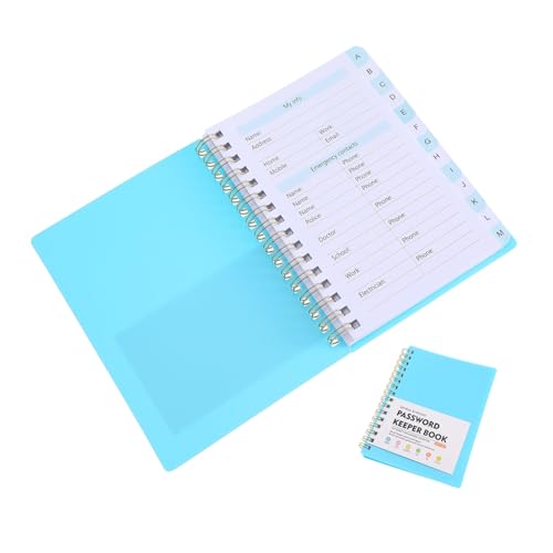 HOOTNEE パスワード管理ノート アルファベット仕切り付き 蛇腹式パスワード帳 高齢者向け ウェブサイトログイン記録兼用 手帳 薄型小型ノー