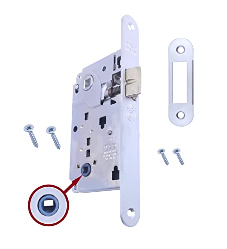 Serrure de porte intérieure à encastrer AGB série CENTRO pour salle de bain WC. (22x196, SCROCHO, CHROMÉ MAT)