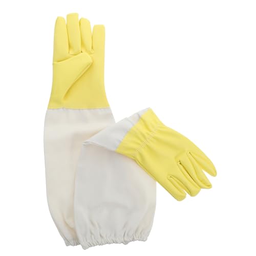 BCOATH Beekeeping Tools for Beekeepers Long Sleeve Protective Gloves Pu Canvas Work Gloves