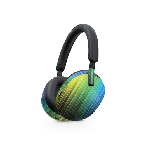Image of MightySkins Carbon Fiber Skin Compatible with Sony WH-1000XM5 Headphones - Rainbow Streaks | Protective, Durable Textured Carbon Fiber Finish | Easy to Apply