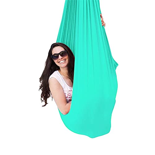 TANGIST Indoor Therapieschaukel for Kinder Hängematte Mit Befestigung Therapie Hängematte Hängematte for ADHS, Asperger Und Sensorische Integration (Color : Lake Green, Size : 100x280CM/39x110in) Cover