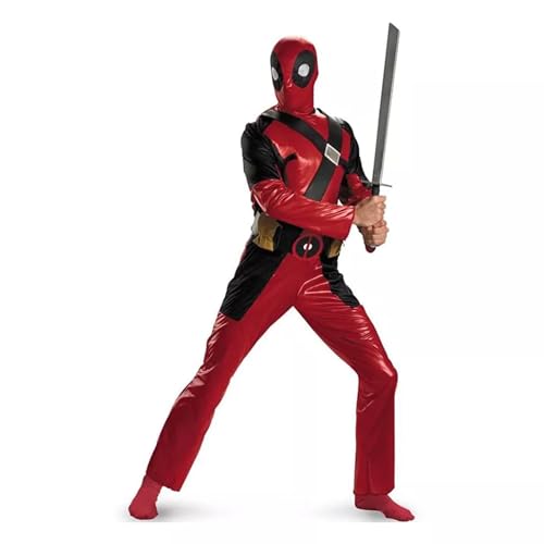 Disguise Men's Marvel Universe Deadpool Adult Costume, Burgandy/Black, X-Large/42-46