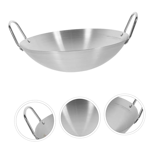 Wok de acero inoxidable fondo redondo con doble asa miniatura 5