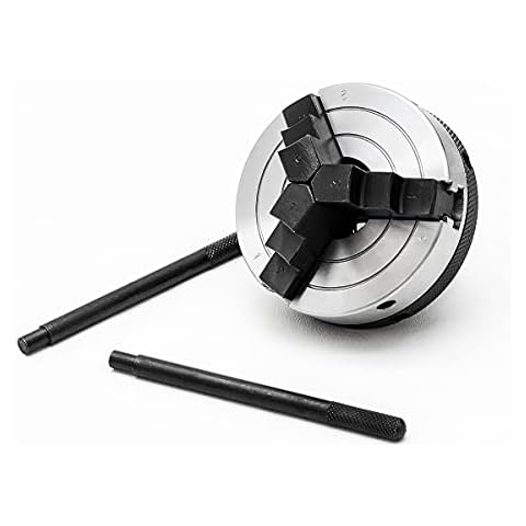 SENDUO 3 Inch 3 Jaw Mini Wood Lathe Chuck Self-centering Lathe Chuck with 1 x 8TPI Thread Lathe Chucks for Woodturning Cover