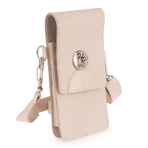 Bolsa pequena Lateral Carteira Feminina Porta Celular Cartão 100% couro Legítimo C/fecho de imã (off white)