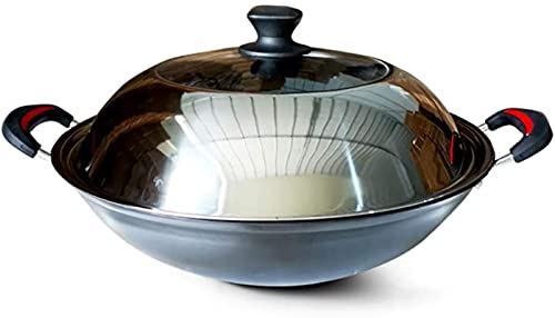 Wok de Hierro Fundido con Tapa de Vidrio 34 cm miniatura 1