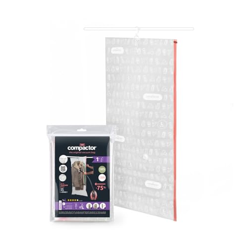 Compactor – Sac de rangement sous vide à suspendre taille L 70 x H.145 cm – Rangement vêtements pour placards et penderie