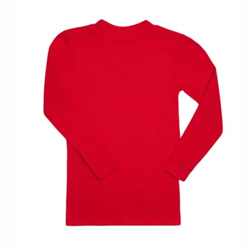 YSABEL MORA T-shirt interior com decote cisne de manga comprida para meninos e meninas 100 % algodão, conforto e estilo de roupa quente e macia para o máximo conforto e mobilidade diária, Vermelho, 8