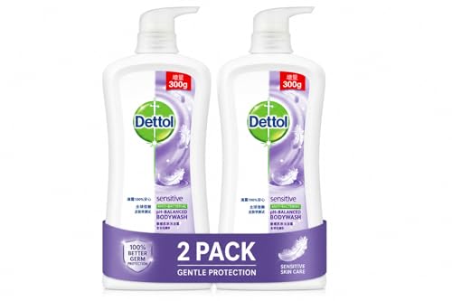 Dettol Anti-Bacterial Body Wash, Sensitive Scent, 950g per Bottle (Pack of 2, Total 1900g) - China Version, Kills 99.9% of Germs, pH Balanced image 2
