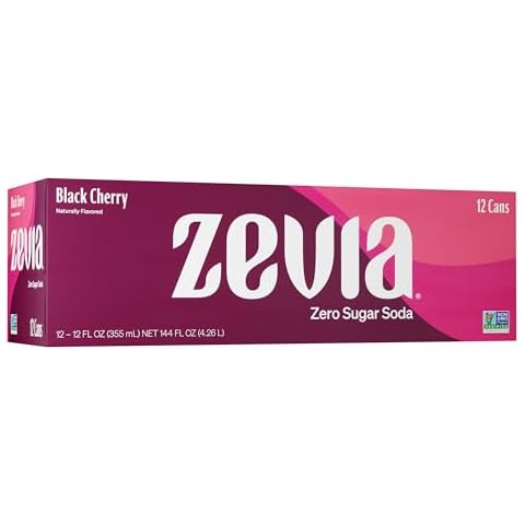 Zevia Zero Calorie Soda, Black Cherry, 12 Ounce Cans (Pack of 12) Cover