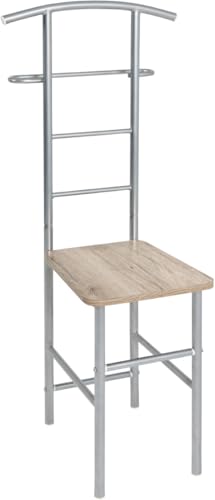 HAKU Möbel Cameriere da uomo alu, Rovere San Remo, MDF, metallo - Dim. L 46 cm x A 109 cm x P 46 cm, Stile Moderno