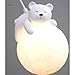 Kids Room Moon Pendant Light, Nordic Modern Animal Hanging Lamp, 3D Globe Ceiling Fixture with G9 Bulb Included 3000K Warm Light, Adjustable Height for Nursery Bedroom Playroom Decor, Hardwired.(Bear)