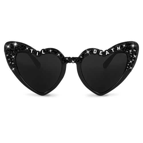 JUSTOTRY Bachelorette Party Sunglasses - Stylish Shiny Diamond Pearl Sunglasses for Women - Gift Supplies Accessories & Favors