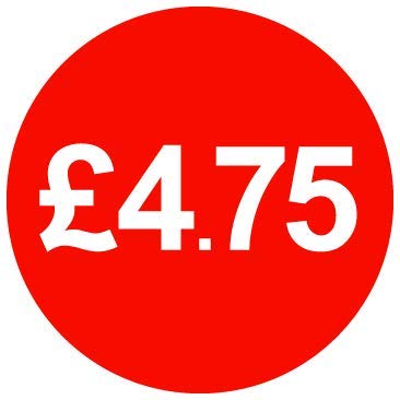 £ Red Price Stickers - 30mm - £4.75, 1000 — image 1