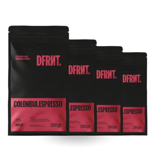 DFRNT. Colombia Espresso 1Kg – Café de Especialidad en Grano (88 Puntos SCA) – Specialty Coffee Beans 100% Arábica – Notas Chocolate y Caramelo – Ideal para Espresso – Tueste Reciente en España