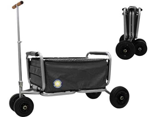 Beachtrekker Life Faltbarer Bollerwagen + Feststellbremse, klappbarer Handwagen mit Luftreifen...