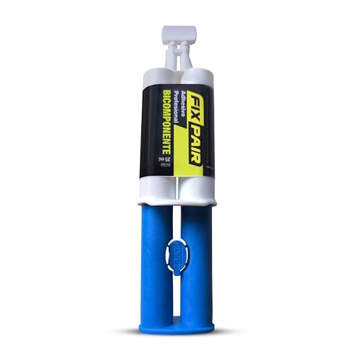 FIXPAIR Adhesivo Epoxi Profesional – Pegamento Extrafuerte Bicomponente en Jeringa Ideal para Reparar Metacrilato, Metal, Plástico, Vidrio, Porcelana y Ceramica - 25 ml