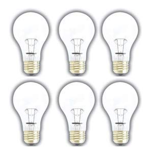 (6 Pack) SHATTERPROOF Light Bulb A19 Clear Glass 75 WATT Incandescent Bulb Shatter Resistant Rough Service Light Bulb 75 WATTS A19 Shape Clear Glass (6 Pack) SHATTERPROOF Light Bulb A19 Clear Glass 75 WATT Incandescent Bulb Shatter Resistant Rough Service Light Bulb 75 WATTS A19 Shape Clear Glass