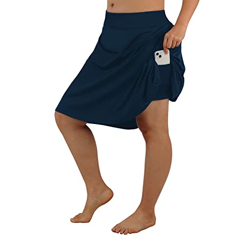 beroy Women Plus Size Skorts Skirts Knee Length Running Skirts for Women with Pockets3