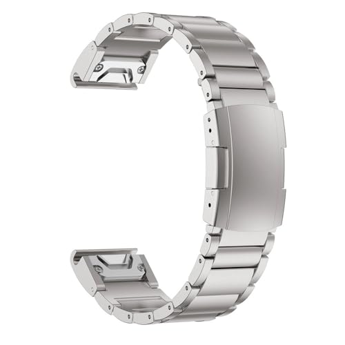 Bracelet alliage titane 22mm argent élégant et robuste pour montre connectée sport Descent MK2