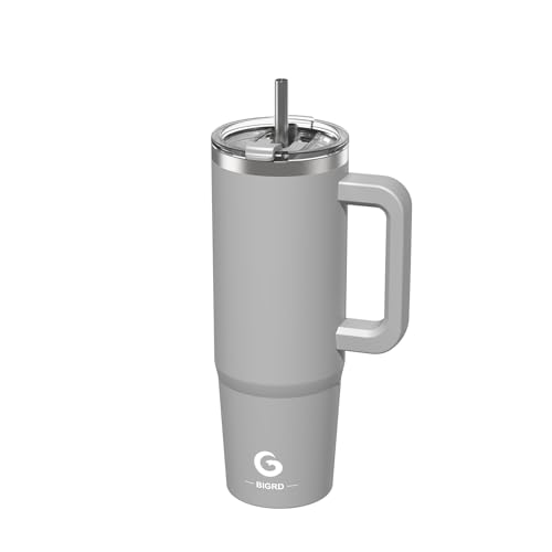 BIGRD Gobelet Isotherme 890ml (30oz) Double Paroi Acier Inoxidable avec Paille - Thermos Vacuum...