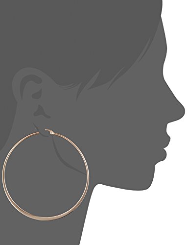 Image of Amazon Essentials Gold Plated or Stainless Steel Flattened Hoop Earrings
