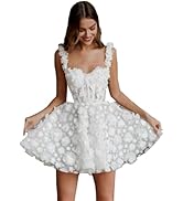 Hoepoly Spaghetti Straps Short Wedding Dresses Sweetheart Neckline Flower Lace Embroidery Mini Br...