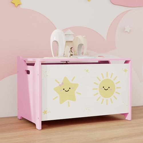 Miniatura 9 de Aiyaplay Caja De Almacenaje Juguetes, 53l, Baúl Juguetes Infantil, Organizador Juguetes Con Tapa Abatible Pistón De Gas Para Niños, Niñas, Libros, Ropa En Guardería, Sala De Juegos, Dormitorio, Rosa