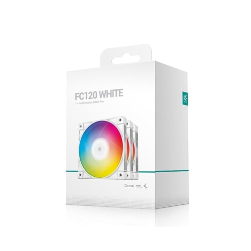 Image of DEEPCOOL FC120(3 in 1) - 1800RPM- 4pin PWM RGB Case Fan - White