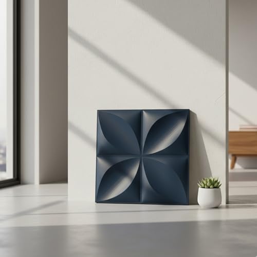 Image of Kayra Decor Wall Panels for Bedroom Butterfly Design Navy Blue Color 19.7 inch x 19.7 inch (Pack of 40) - Covers 107.80 Sq. Ft.