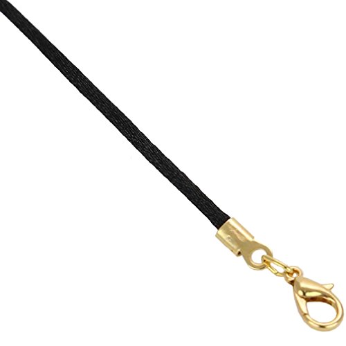 Collier en satin noir pour pendentif, la solution pour peaux sensibles