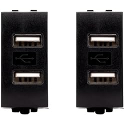 Cargador Usb Bticino BRATEK - Enchufe usb multiple de pared - 2 caja de pared modular de carga rápida enchufe pared USB - Enchufe con usb compatible Bticino - Enchufe doble usb