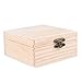 Wood Unfinished Wooden Jewel Box Case for Kid's DIY Craft Woodworking Toys Art Square