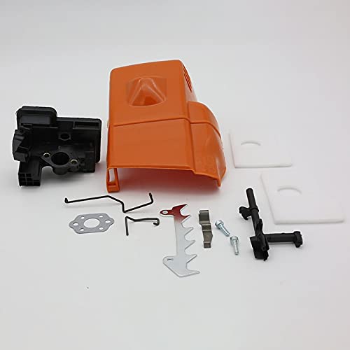 Kit de varilla de eje de punta de parachoques de filtro de aire de cubierta superior compatible con piezas de motosierra de gasolina S MS180 MS170 MS 018 017 180 170