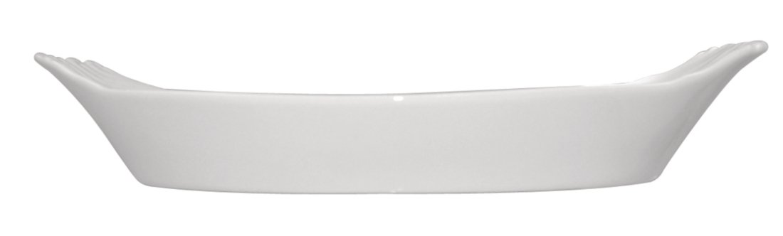 Olympia Whiteware Plats Ovales à Oreilles en Porcelaine Blanche 289 mm - Vaisselle de Service Entièrement Vitrifiée - Empilable - Paquet de 6