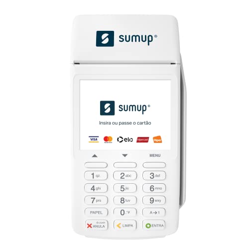 Sumup Máquina de Cartão Total, Sem aluguel com Bateria recarregável,chip 3G Grátis e conexão Wi-Fi,