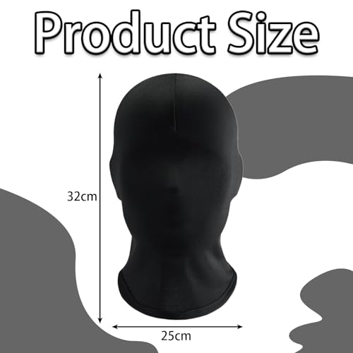 Tyrzol 2 Black Full Face Morph Mask - Unisex Faceless Mask for Halloween Party Costume, 32x 25 cm - Image 2