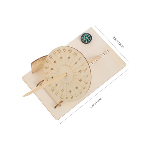 Image of Baluue DIY Sundial Clock Kit Wooden Scientific Model Educational Toy for Kids Solar Shadow Time Learning Activity