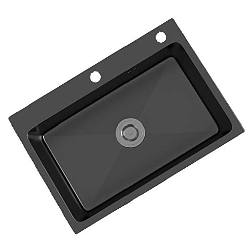 Küchenspülen Schwarz Home Nano Edelstahl Handgefertigte Spüle Geschirrspüler Einzelwaschbecken 304 Edelstahl Wasserhahn Spüle Set Belfast Spüle (Color