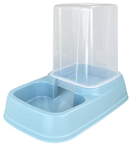 IlGruppone Dispenser Cibo Acqua Gatti Cani Distributore Automatico Crocchette Grande Capiente 8 Litri per Animali di Tutte Le Taglie