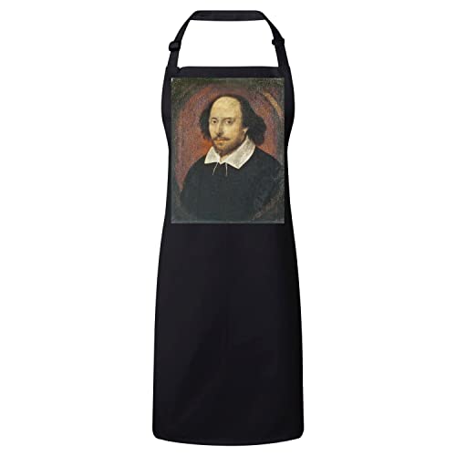 Tablier Cuisine Noir William Shakespeare ecrivain anglais pour protection cuisson