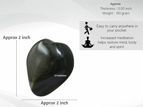 Image of Crystal Heaven Certified Golden Sheen Obsidian Heart Palm Pebbles Stones For Anxiety Stress Relief Massage - Aaa Grade Original Healing Gemstone Agate Heart Palm Stone For Yoga Meditation Spiritual