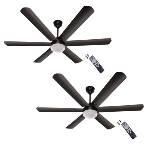 Image of XUGA Zephyr F1B Premium Smart 1200mm, BEE 5-star BLDC fan,6 Blade,Remote Ceiling fan for Home, 100% Copper Motor,Energy Saving, High Air Delivery,LED (Smoke Brown Combo)(5 Year Warranty)