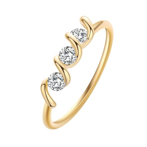 Bague trio minimaliste et anneaux empilables d'alliances chic
