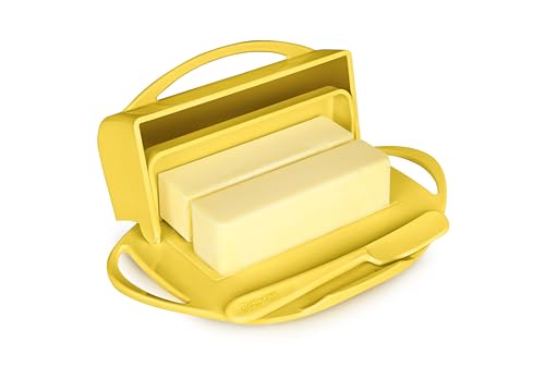 Butterie Flip-Top Butter Dish with Lid & Matching Knife, Holds