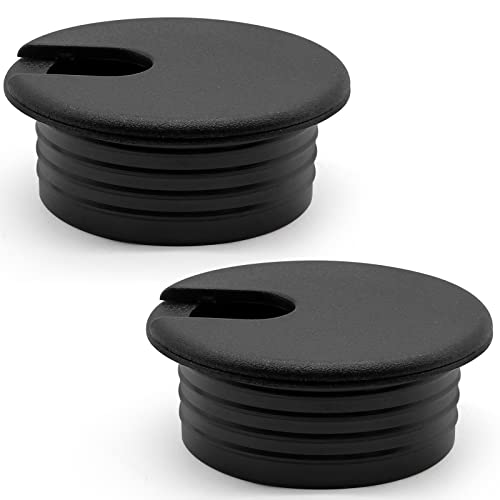 Litoexpe 2 Pcs Black Desk Cord Grommet 1-3/4 Inch
