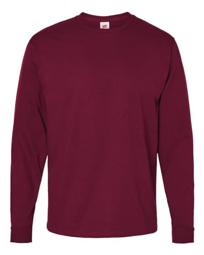 Hanes Men's 5.2 oz. ComfortSoft® Cotton Long-Sleeve T-Shirt, ATHLTC Cardinal, XL