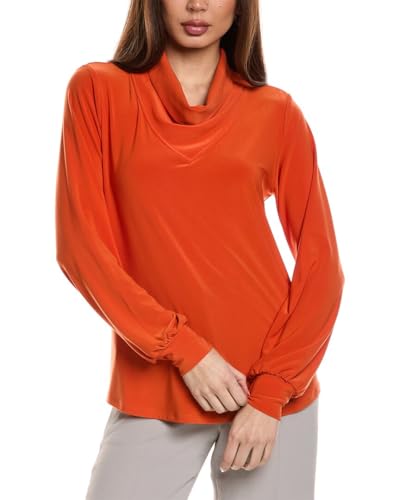 Women's Silky Knit Straight Cowl Collar Top