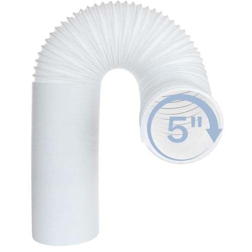 5 Inch Air Conditioner Exhaust Hose Clockwise Thread Portable AC Hose With 59'...